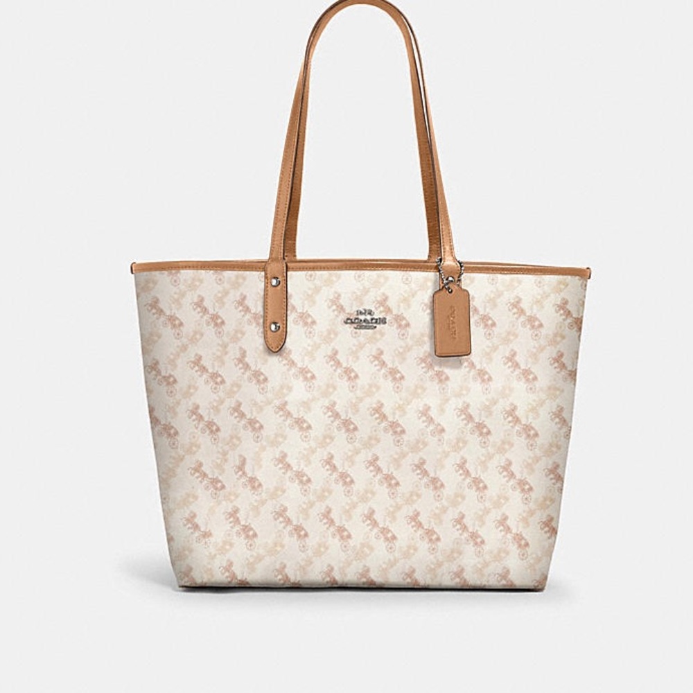 Coach reversible tote with matching wristlet